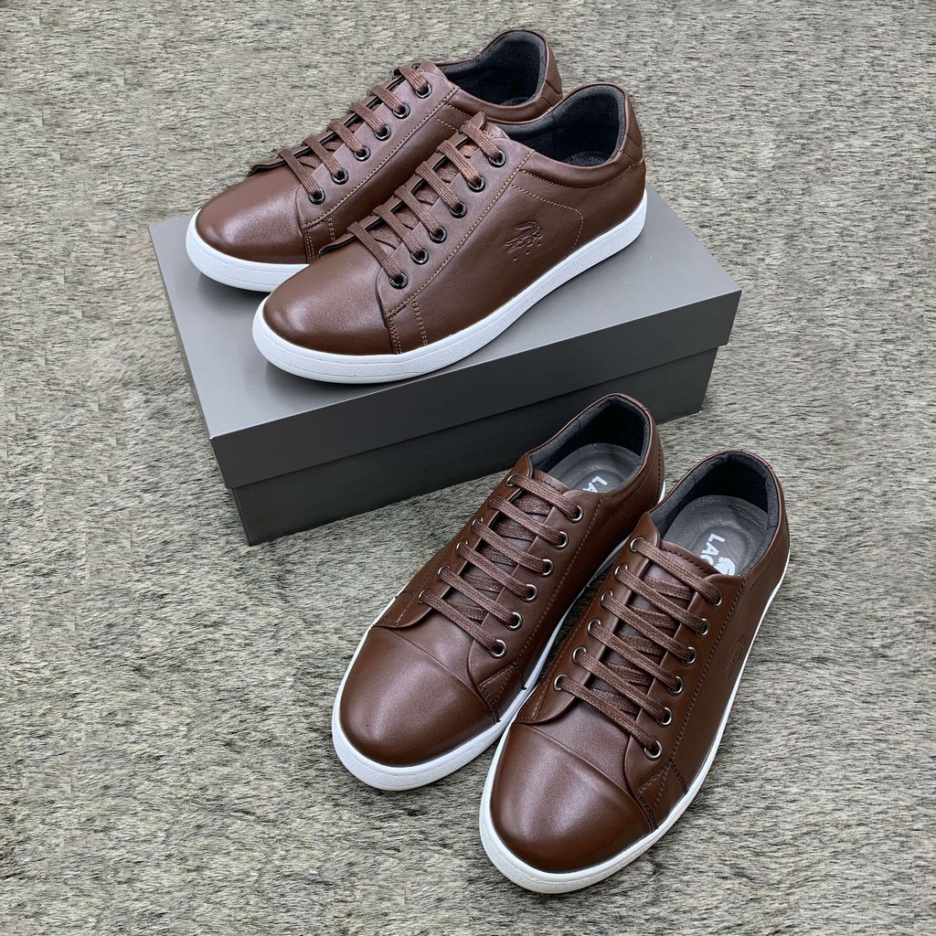 Giầy thể thao/sneaker nam da bò thật in logo Casau