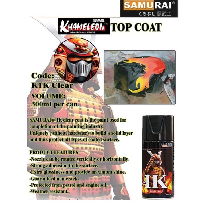SƠN SAMURAI PHỦ BÓNG K1K - SƠN PHỦ MÀU TRONG