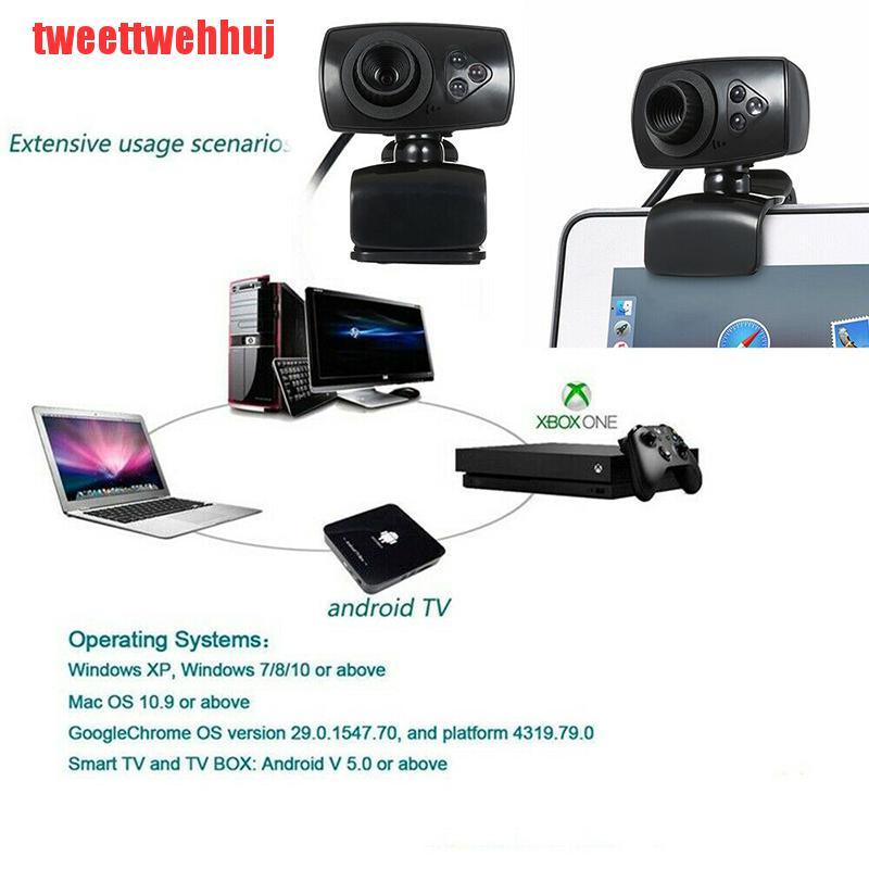 Webcam Full Hd 50mp Usb 3 Đèn Led Kèm Micro Tiện Dụng Cho Pc Laptop