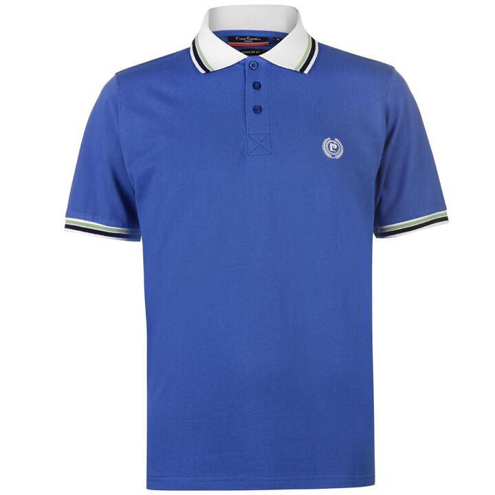 [100% Cotton - Sale] áo thun nam Pierre Cardin Contrast Tipped Polo Shirt Mens ( Royal - Size EU )