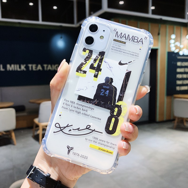 Ốp Điện Thoại Tpu Trong Suốt In Hình Kobe Bryant Nike Cho Iphone 11 Pro Max 7 / 8 Plus X / Xs Xs Max Xr No.24