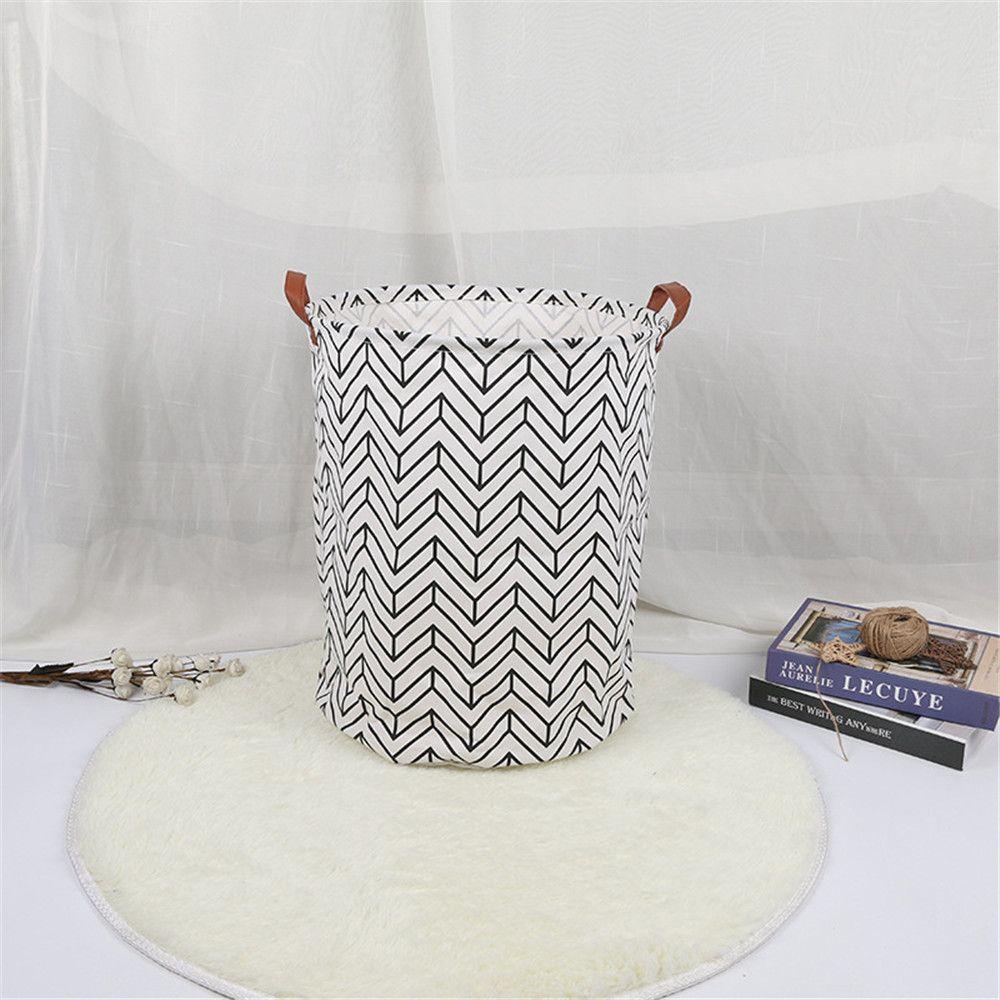Giỏ Đựng Quần Áo Bẩn / Đồ Chơi Bằng Vải Cotton Lanh Kích Thước 40 * 50cm Có Thể Gấp Gọn Tiện Dụng