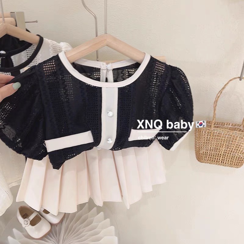 SET54 - Váy bé gái, set váy áo tiểu thư sang chảnh cho bé gái từ 8-18kg, richkid123