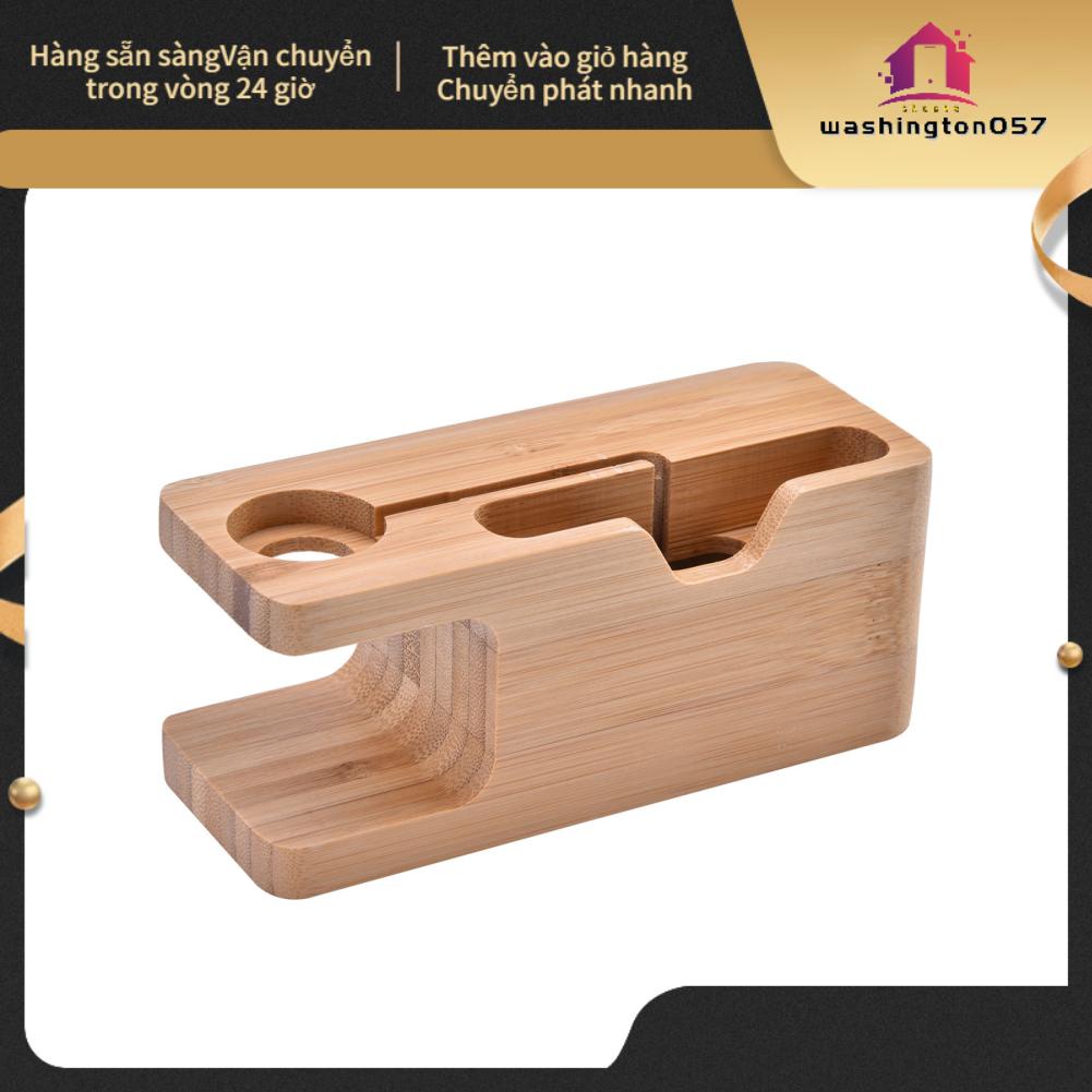 Washington057 Bamboo Charging Dock Station Bracket Stand Holder For IOS