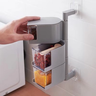 KỆ TREO TƯỜNG ĐỂ GIA VỊ NHÀ BẾP 3 TẦNG HÚT CHÂN KHÔNG