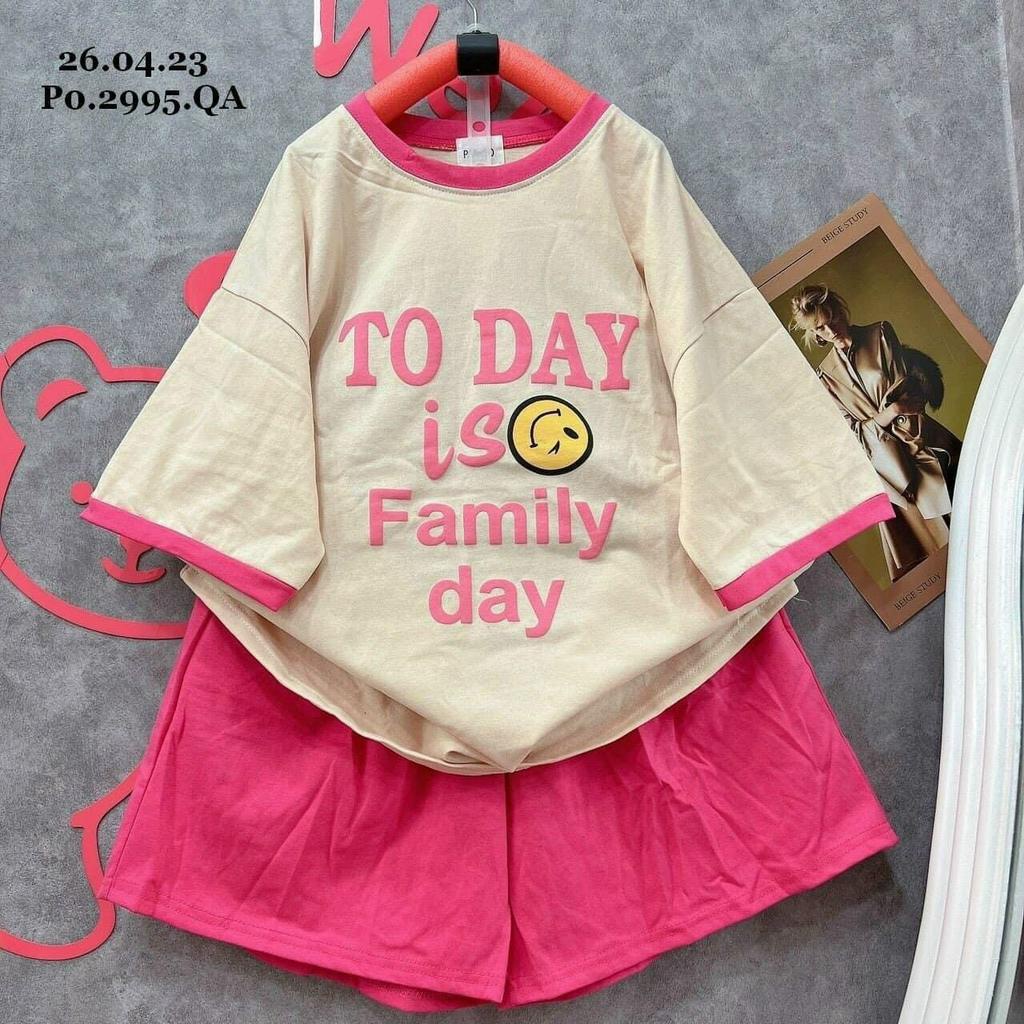 Đồ Bộ Đùi,Sét Bộ Thun Tay Lỡ From Rộng In Chữ Nổi Cực Xinh,Bộ Thun Mặc  Nhà Thoải Mái Mát Mẻ