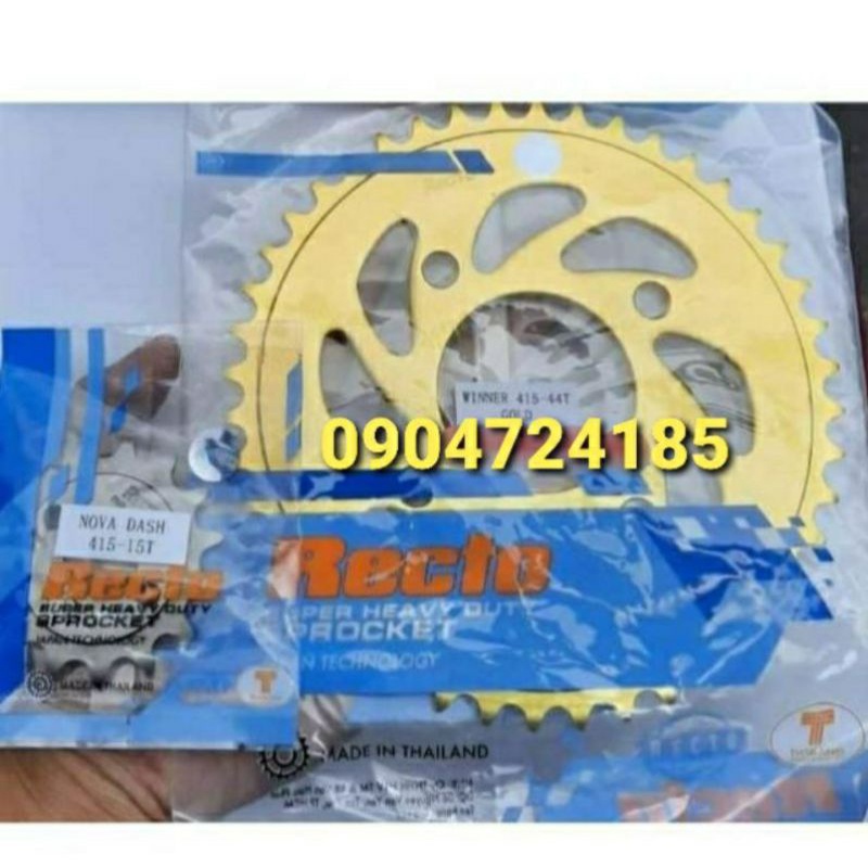 NHÔNG DĨA 415 7LY WINNER/SONIC 150 DĨA VÀNG 42T 44T NHÔNG 14T 15T RECTO