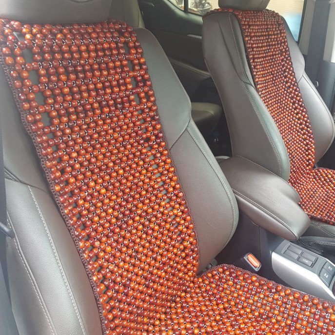 Sản Phẩm Đệm hạt gỗ tựa lưng massage lót ghế ô tô 100% gỗ Hương Nâu tự nhiên cao cấp HN-D .