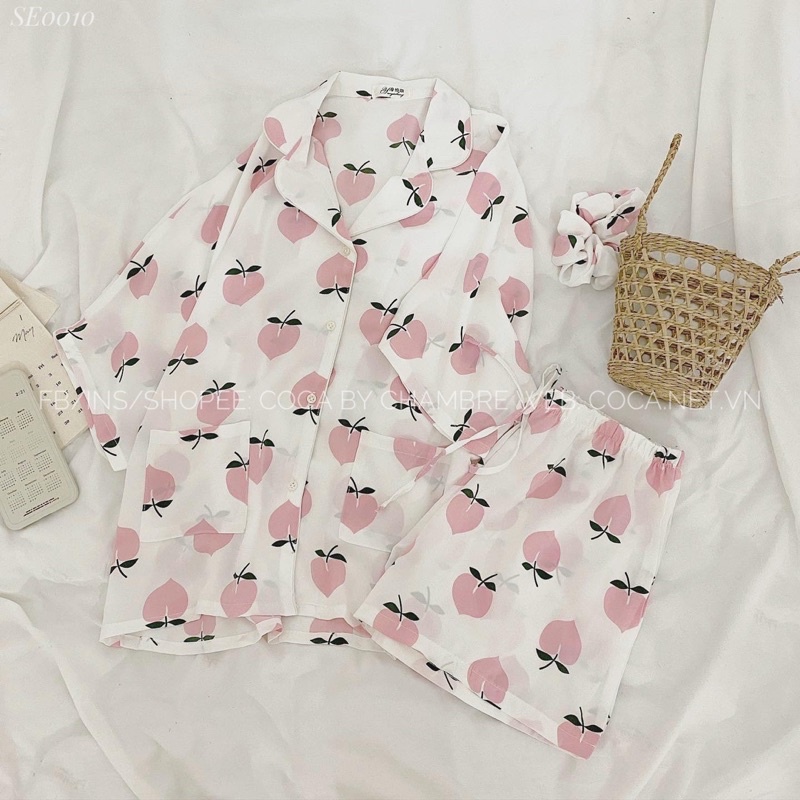 [SE0010] Set đồ bộ PIJAMA loại 1 form rộng vải lụa mỏng mát (Có sẵn/ảnh thật)