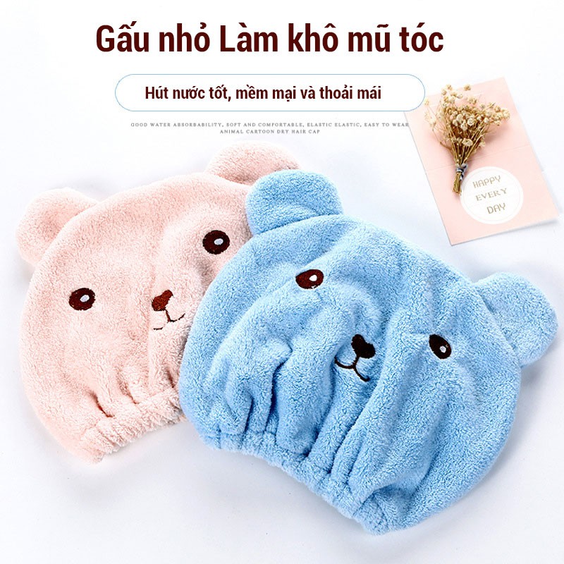 [Voucher & Dịch Vụ] Khăn Trùm Khô Tóc Khăn Quấn Đầu Sợi Nhung San Hô Thấm Nước Lau Khô Siêu Tốc Giá Sỉ