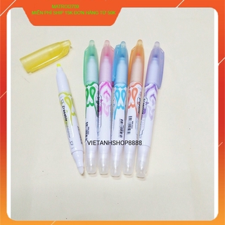 Bút dạ quang màu pastel tẩy được vỷ 6 cây