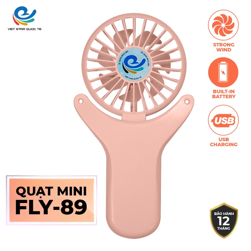Quạt cầm tay mini FYL_89 làm mát cực thích- Dung lượng 1200 MAH- Công suất 3W- 3 cấp độ mát- Sử dụng lâu từ 3 đến 6h .