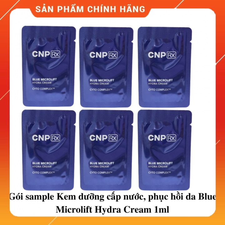 Gói sample Kem dưỡng cấp nước, phục hồi da Blue Microlift Hydra Cream 1ml