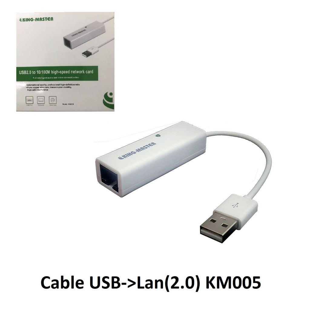 CÁP USB 2.0 SANG LAN RJ45 10/100 KINGMASTER KM 005