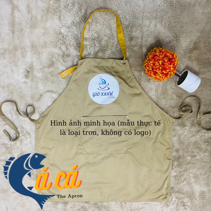 Tạp dề pha chế nút bấm dạng yếm giá sỉ