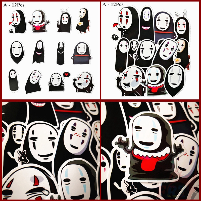 ❉ No Face Man - Series 01 Anime Stickers ❉ 1Set Miyazaki Hayao Spirited Away Fashion DIY Doodle Decals Stickers（A-12Pcs；B-39Pcs）