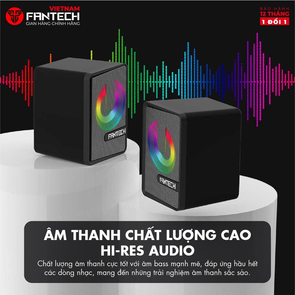 Loa vi tính gaming FANTECH GS203 BEAT Thiết kế siêu gọn nhẹ - Hãng chính hãng - Bảo hành 12 tháng
