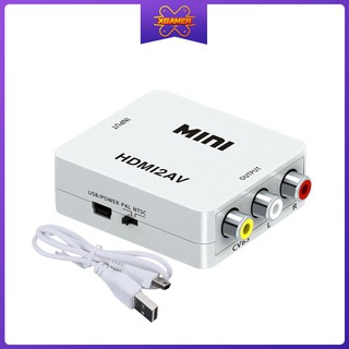 Bộ chuyển đổi mini HDMI sang RCA AV video 1080P cho cáp audio 3.5mm 2AV/CVBS + audio sang PC HDTV