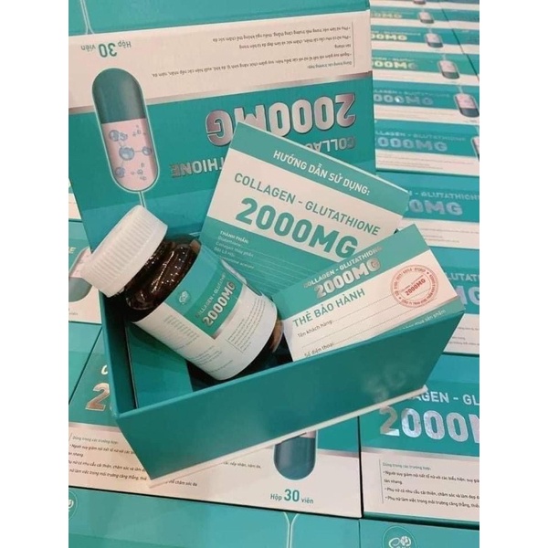 Viên glutathione 2000mg, viên uống trắng da glu 2000 mờ nám đẹp da