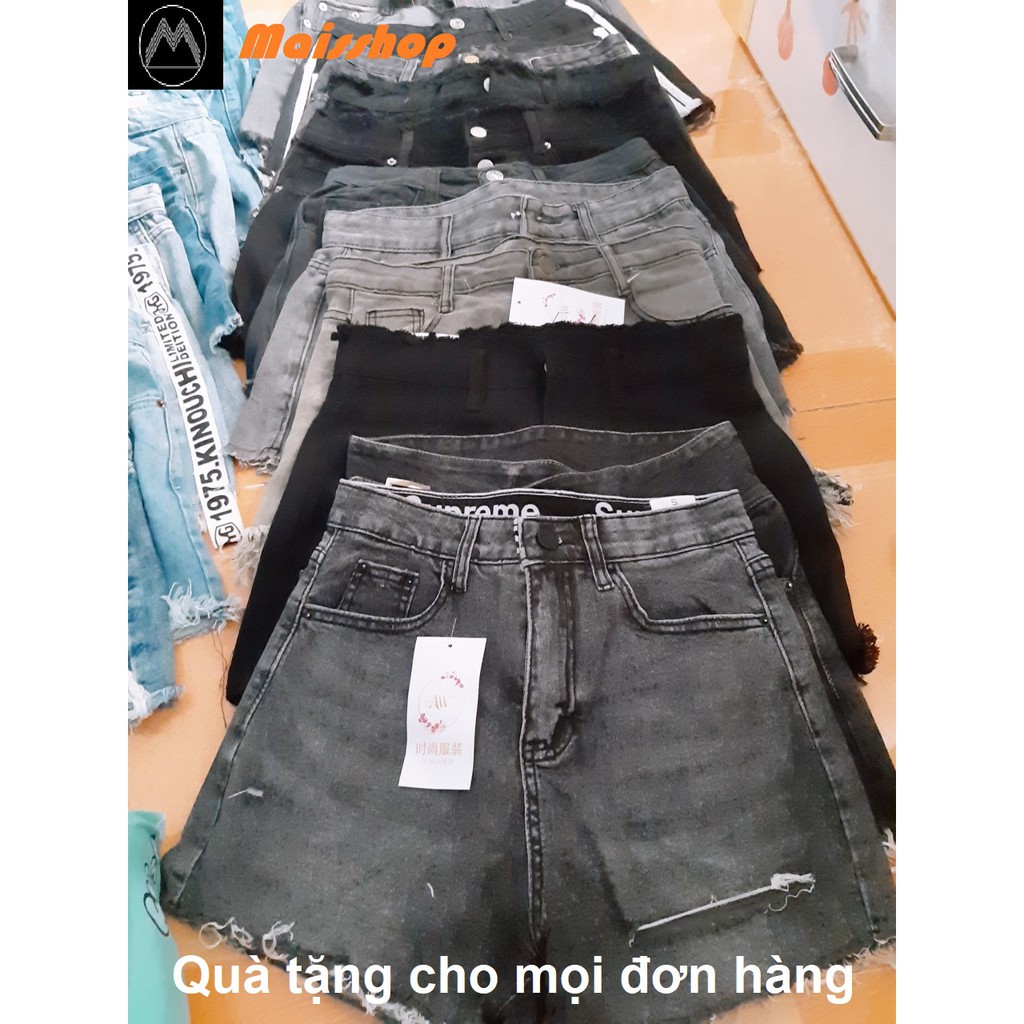 Quần jeans nữ ngắn lô màu đen