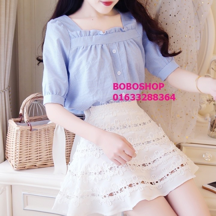 ❣️FREESHIP❣️Áo Kiểu Sọc Caro Nhí