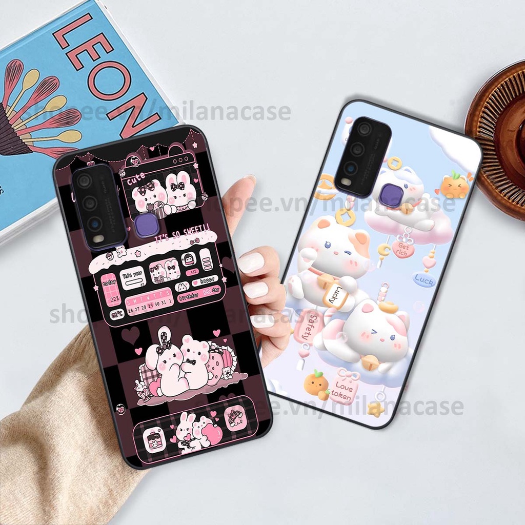 Ốp Vivo Y30 / Y50 hình đồng hồ icon gấu mèo cute cực dễ thương ngộ nghĩnh