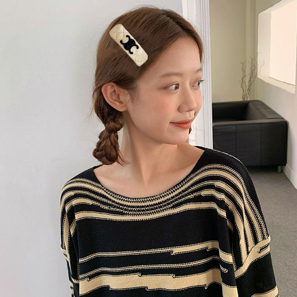 Băng Đô Cài Tóc Bằng Xốp Pu Họa Tiết Kẻ Ô Phong Cách Hàn Quốc Sang Trọng