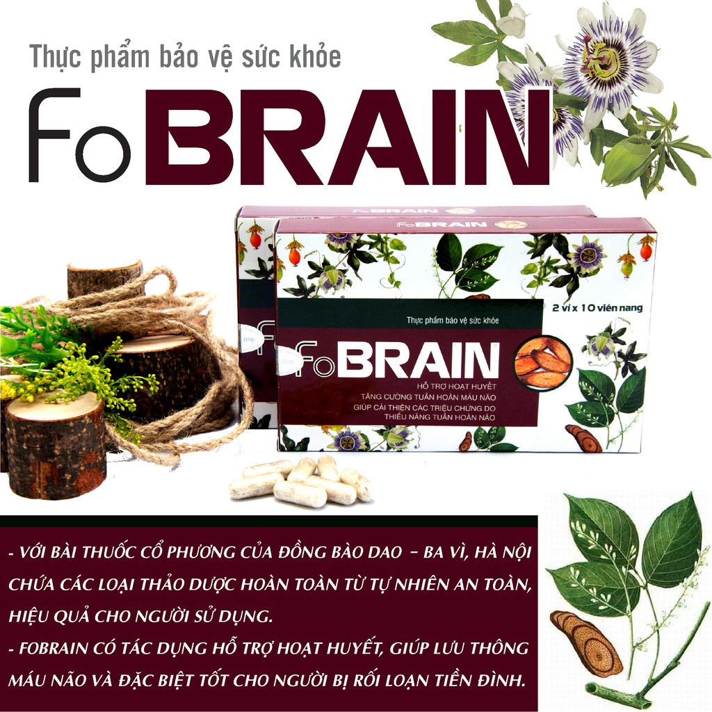 Viên uống FOBRAIN FOBELIFE Giảm Rối Loạn Tiền Đình, Tăng Cường Tuần Hoàn Máu Não (Hộp 20/ viên)