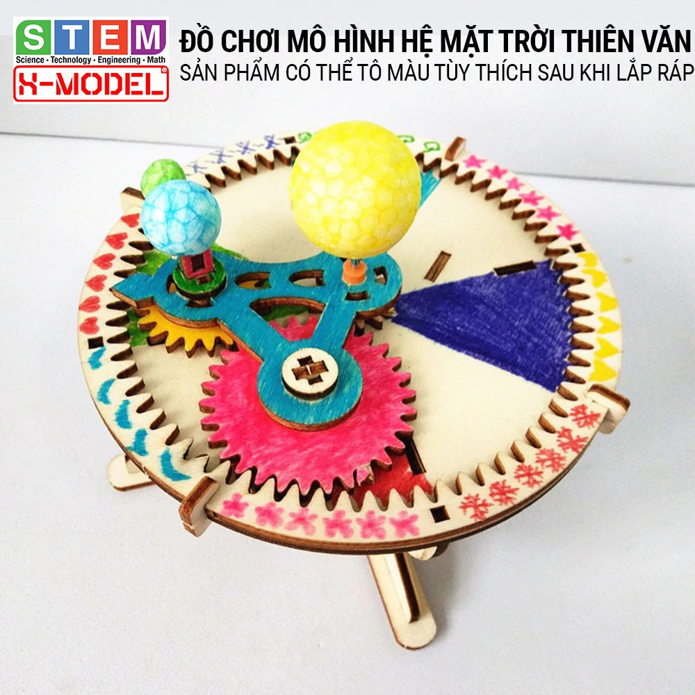 Đồ chơi sáng tạo STEM mô hình lắp ráp Hệ Mặt Trời Thiên Văn(Mặt trời- Trái Đất- Mặt trăng- Hành Tinh) ST92 XMODEL cho bé