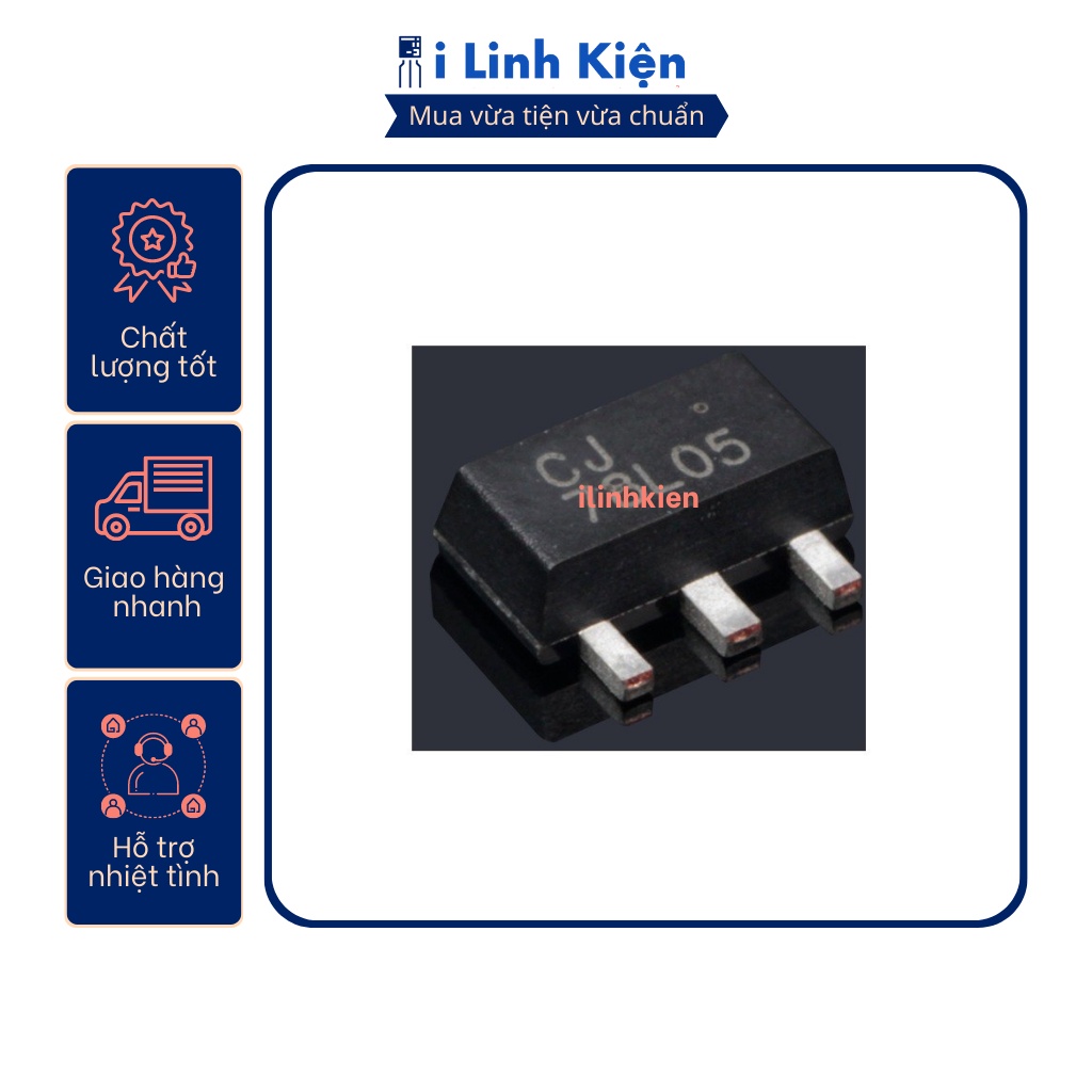 78L05 7805 0.1A 5V SOT-89 chính hãng JCET