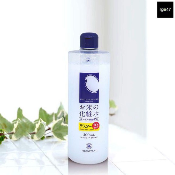 Nước hoa hồng Momotani white moisture lotion 500ml chiết xuất từ gạo giúp dưỡng trắng và ngăn ngừa lão hóa