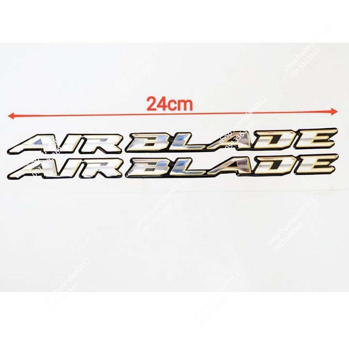 ( Hàng Chất, giá tốt ) Tem logo chữ nổi Air Blade ( giá 2 cái )