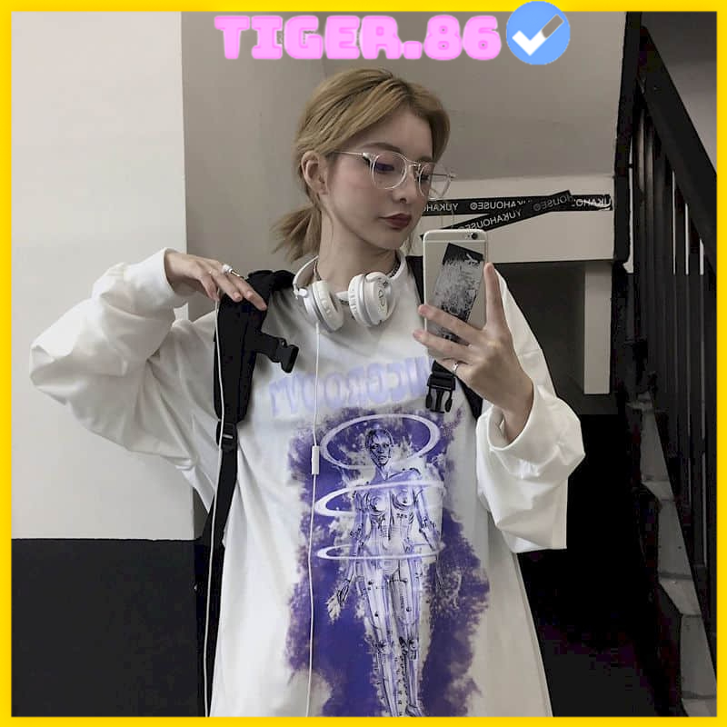 Áo thun dài tay nữ ComicGrovy, Áo sweater ulzzang Tiger.86 LS30