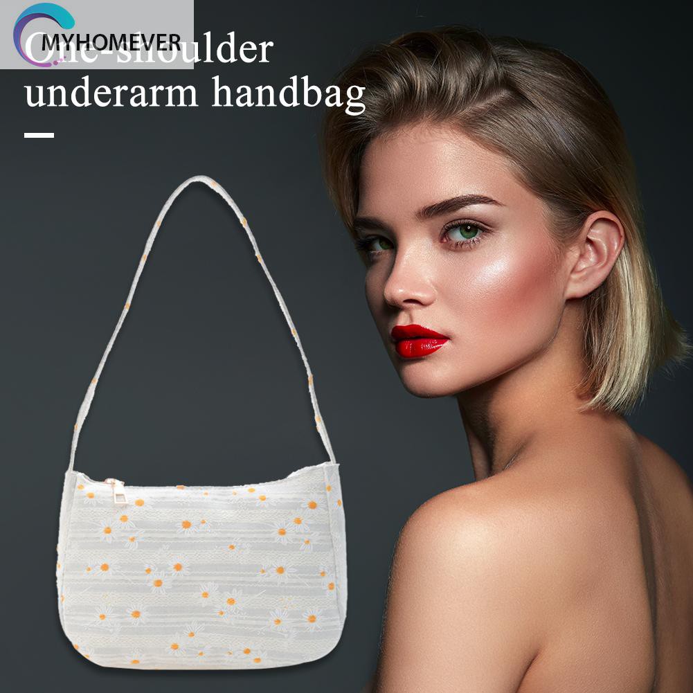 túi Casual Daisy Print Underarm Bag Fashion Women Cloth Women Shoulder Handbag nữ