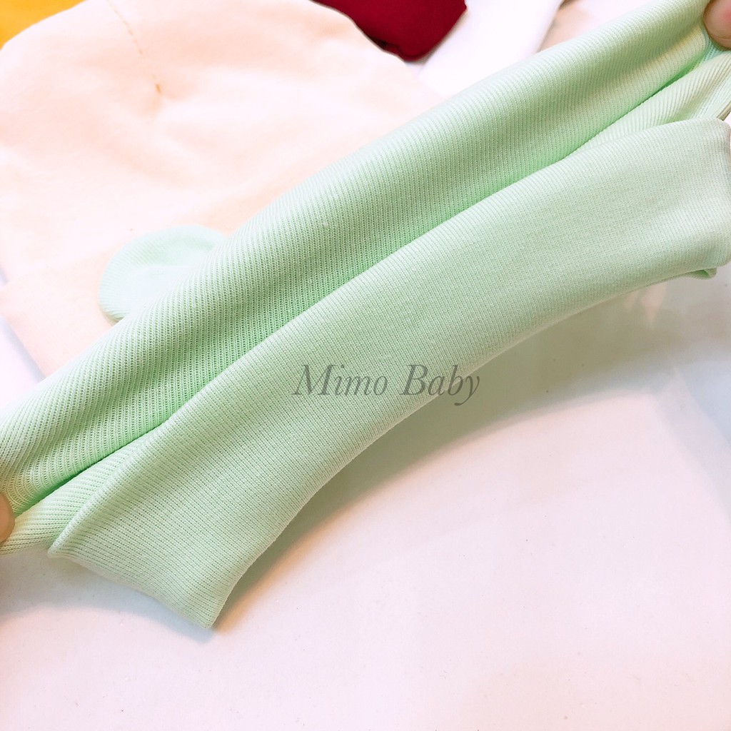 Mũ cotton sơ sinh tai gấu cho bé (0-6m) Full 10 màu MD156