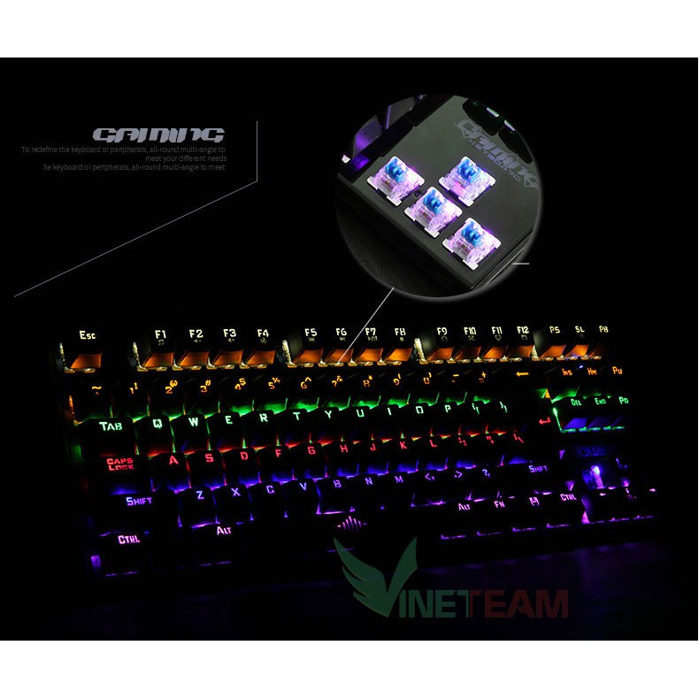 Bàn Phím Cơ Game Thủ K28 87 phím + Tặng đế kê tay nhựa