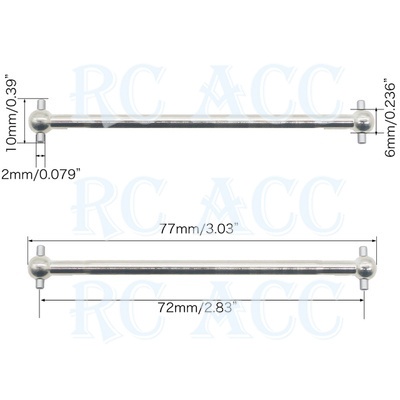 Set 2 Trục Bánh Xe 61mm 63mm 70mm 77mm 84mm 87mm 89.5mm Cho 1/10 HSP 94101 94102 94103105 94106 94108 94110 94109 94122 94155 94166