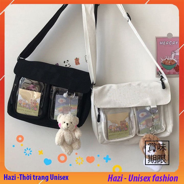 [ GIÁ HUY DIỆT ] Túi vải đeo chéo canvas bóng kính cho học sinh ,sinh viên siêu đẹp, siêu tiện lợi.