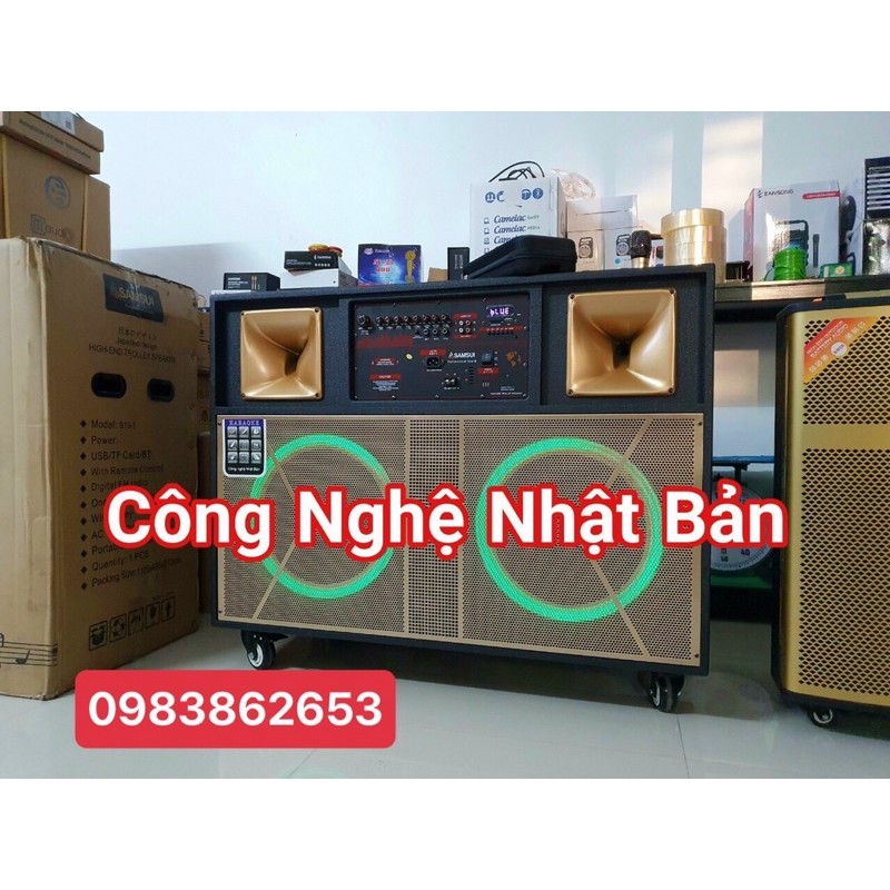 Loa kéo bas đôi 40 công suất lớn, thùng bằng gỗ thịt