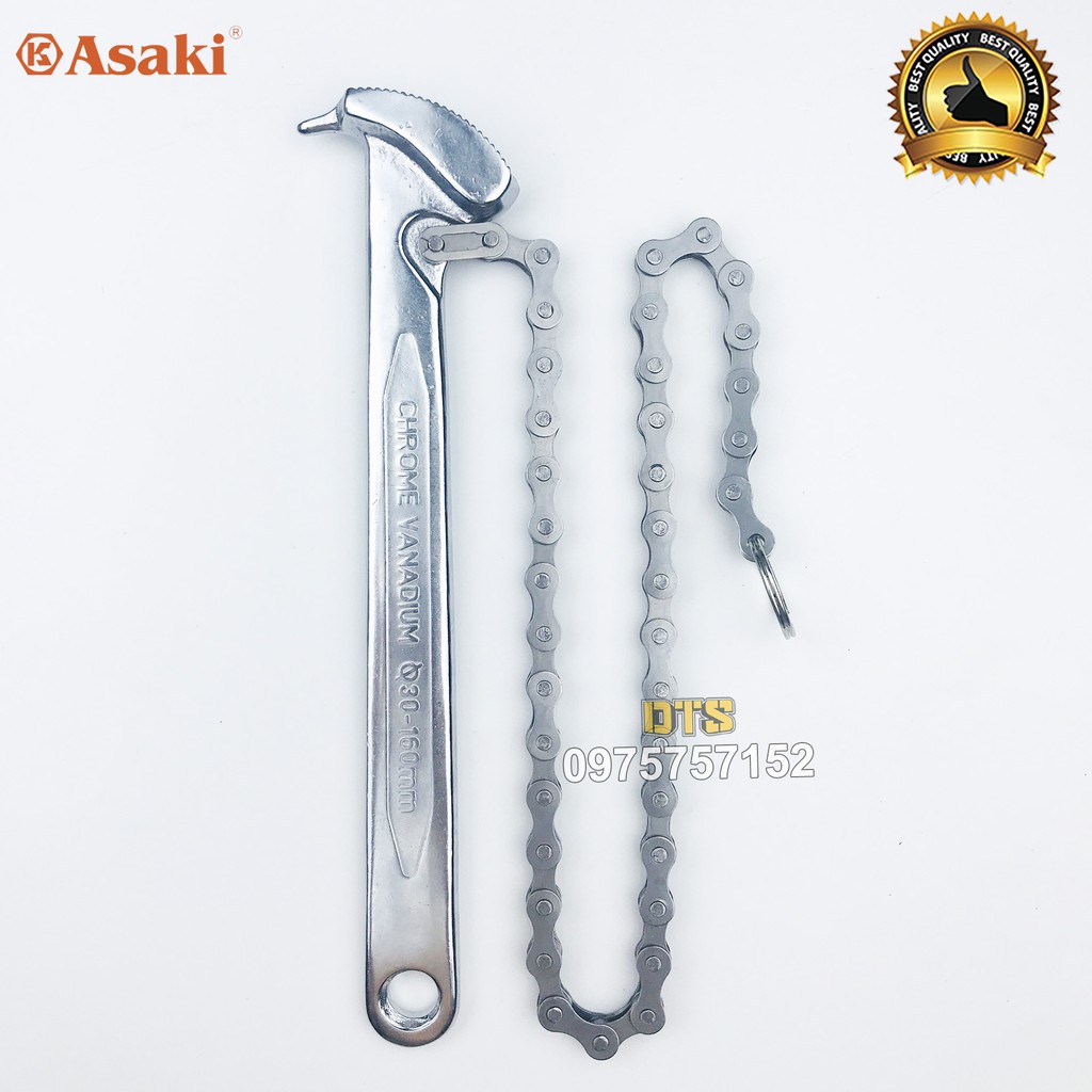 Cờ lê xích cao cấp Asaki 9 inch (225mm) cờ lê răng cưa mở nắp lọc dầu nhớt, vam tháo cốc lọc dầu, lọc nhớt ô tô, máy móc