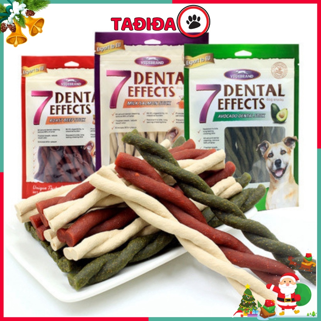 Xương gặm cho Chó sạch thơm miệng 7 Dental Effects 160g , Thức ăn cho Chó cải thiện tình trạng răng miệng - Tadida Pet