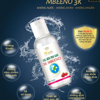 Gel rửa tay khô Mbeeno 60ml