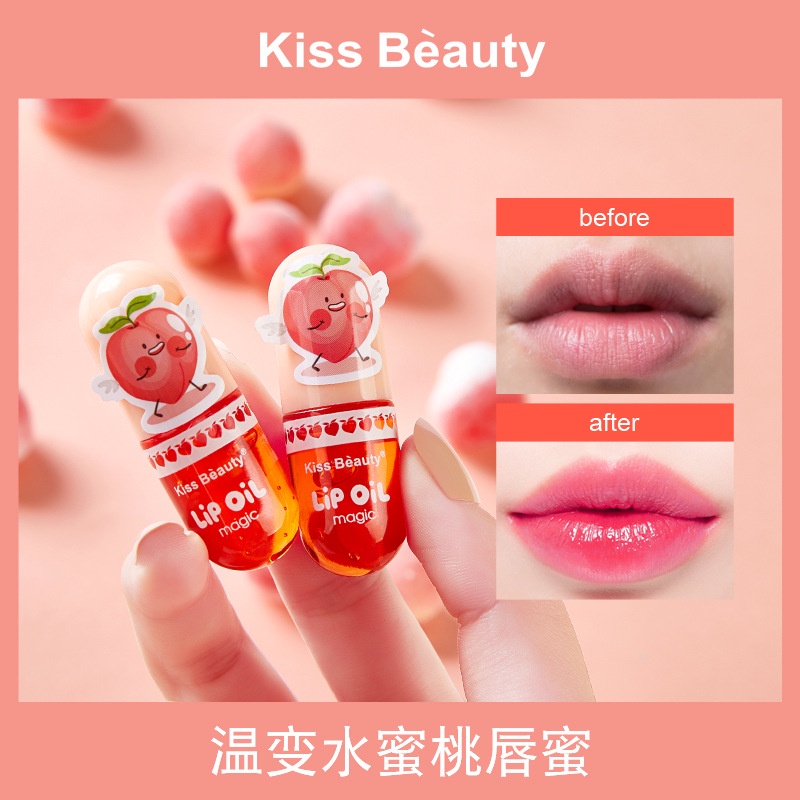 [Hàng mới về] Son môi Kiss Beauty thay đổi màu theo nhiệt độ dưỡng ẩm độc đáo