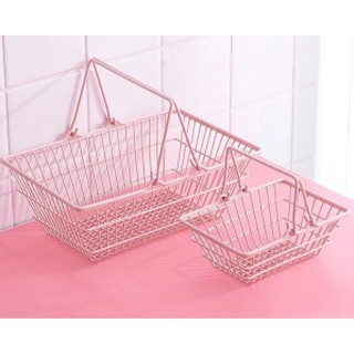Giỏ Sắt Nơ Hồng Pastel Phụ Kiện Decor Trang Trí Nhà Đa Năng Tiện Dụng