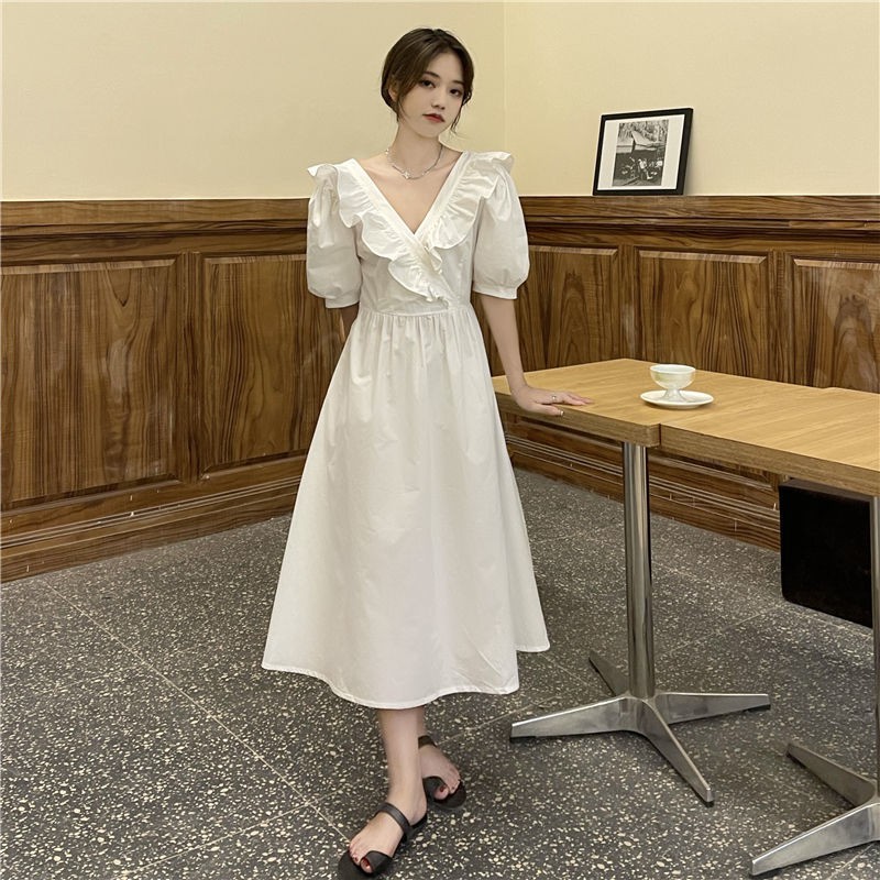 Đầm Nữ Tay Phồng Cổ Chữ V Hở Lưng Thời Trang 2021 | BigBuy360 - bigbuy360.vn