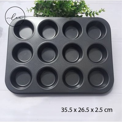 KHUÔN NƯỚNG BÁNH CUPCAKE, BÔNG LAN CHỐNG DÍNH 12 Ô, 6 Ô NHIỀU MẪU