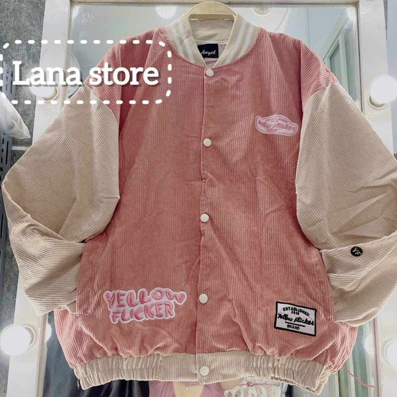 Áo khoác bomber kaki nhung gân 2 lớp unisex ulzzang nam nữ