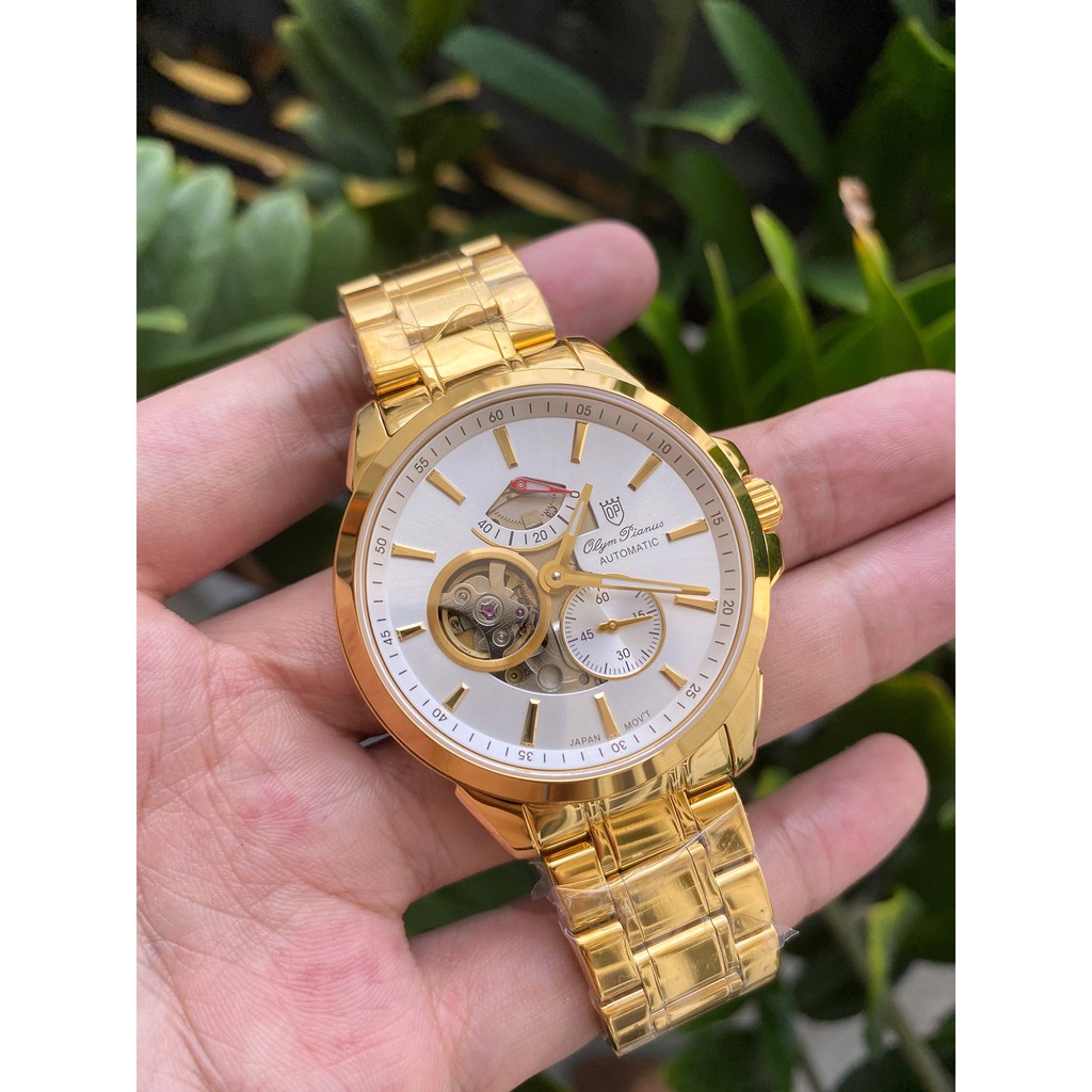 Đồng hồ nam dây kim loại mặt kính sapphire automatic Olym Pianus OP9908-88 OP9908-88