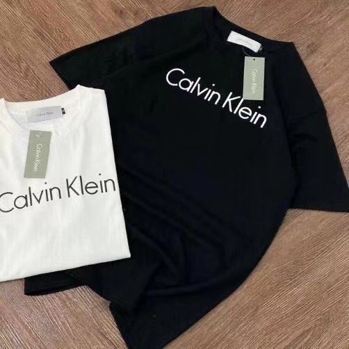 Ck Áo Thun cotton Cổ Tròn Dáng Rộng In Chữ Size S-5XL Thời Trang Cao Cấp