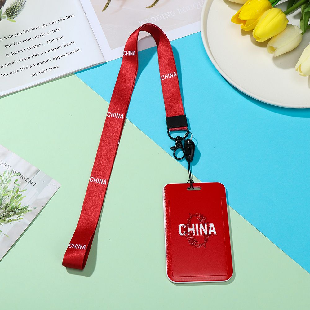 Túi đựng thẻ học sinh danh thiếp dễ thương và dây buộc dùng nhận dạng cho trường học văn phòng